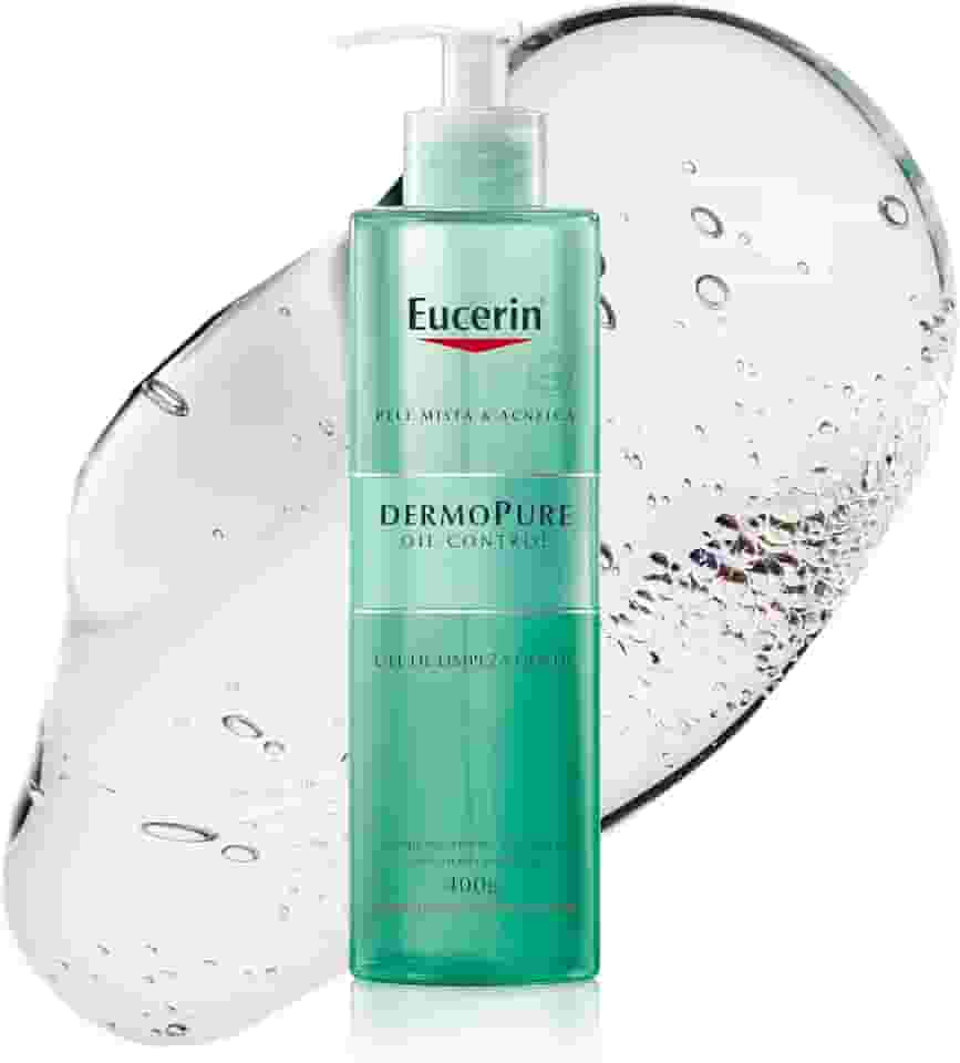 EUCERIN Gel de Limpeza Facial AntiAcne Dermo Pure Gentil 400ml, Pele Mista e Oleosa, Suave, Demaquilante