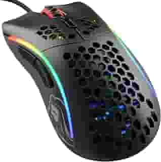 Glorious Mouse para jogos modelo D (menos) com fio - design de favo de mel superleve de 61 g, RGB, ergonômico, sensor Pixart 3360, interruptores Omron, pés de PTFE, 6 botões - preto fosco
