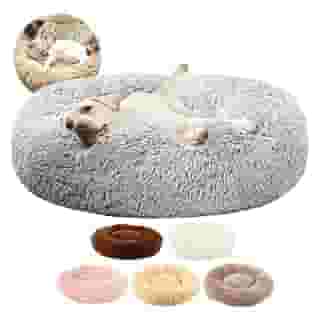 Cama Pet Nuvem Pelucia Cachorro Gato Tamanho M 60x60 Caminha Redonda Confortàvel, Antiderrapante e Ergonômica Extra Macio Ninho. (Branco)