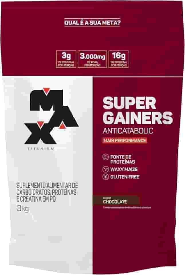 Super Gainers (3kg) - Sabor Chocolate, Max Titanium