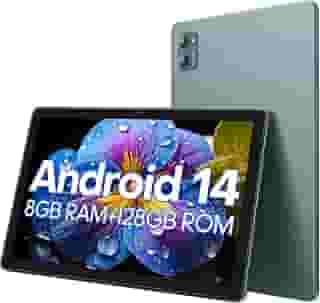 AQHH Tablet Android de 10,1 polegadas, tablet Android 14, bateria de 6800 mAh, 1280 x 800 IPS, 8 (4 + 4 GB) RAM + 128 GB de ROM + expansão de 512 GB, WiFi, Bluetooth 5.0, GPS, câmera dupla, suporte