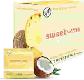 Sweetums Lenços Umedecidos Femininos, Embalados Individualmente - Lenços Íntimos Com Sabor E Ph Balanceado - Pacote Com 10 (Pina Colada)