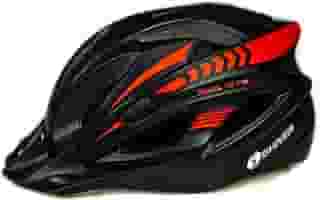 Capacete Bicicleta Ciclismo Com Sinalizador Bike Ajustável PRETO/VERMELHO TAM M