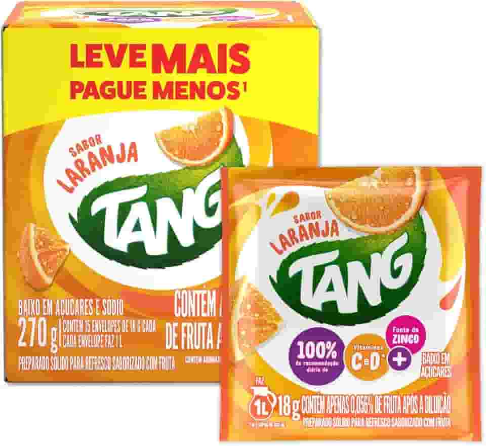 Refresco Em Pó Tang Laranja Caixa Com 15 Unidades De 18g