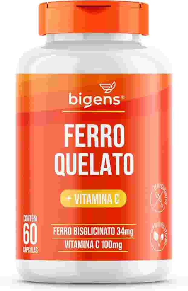 Ferro Quelato + Vitamina C Vegano, 60 Cápsulas Transparentes, Bigens
