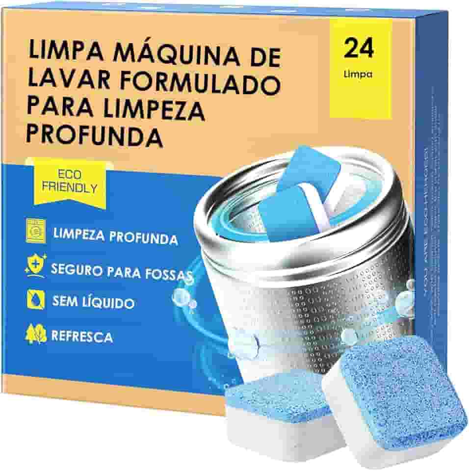 Pastilhas para Limpeza de Máquina de Lavar Roupas – Limpa Máquina Eficiente para Tampa Frontal e Superior (24)