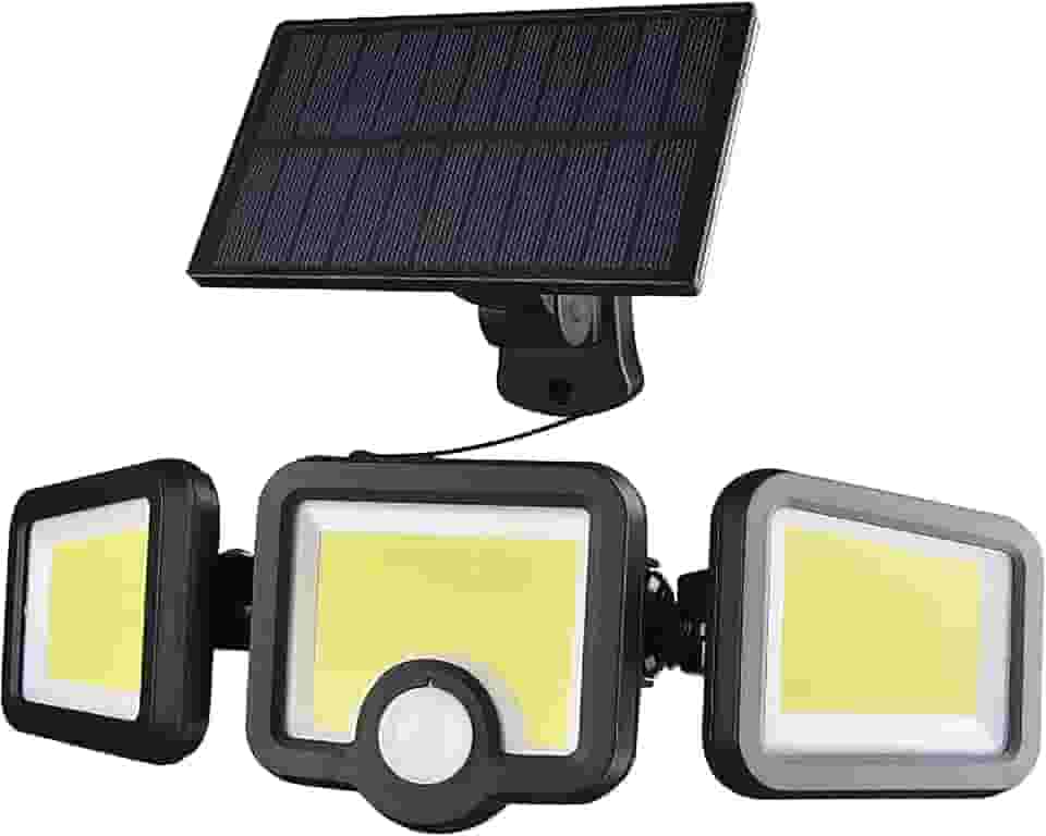 Luminária Solar Led Parede Refletor Poste 171 cob 39w Sensor Presença Com 3 Funções Separado Controle a prova d'água