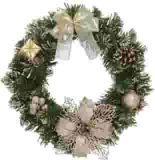 Guirlanda de Natal 30cm Enfeite Natalino Porta Luxo Decoracao Premium (Champagne)