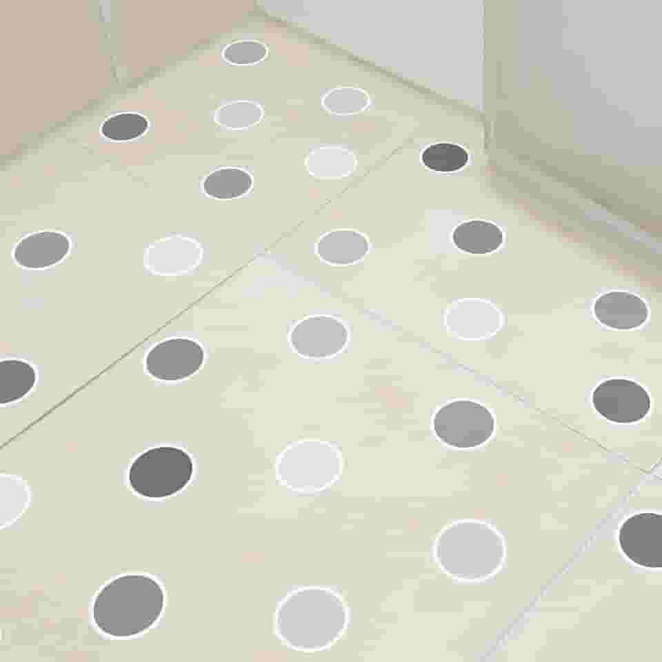 Adesivo Piso Banheiro Antiderrapante Bolinhas em Cinza 14un