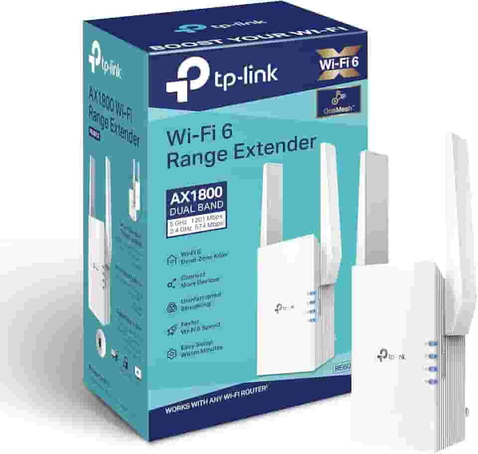 TP-Link Extensor AX1800 WiFi 6 (RE605X)-Internet Booster, Cobre até 1500 pés quadrados e 30 dispositivos, repetidor de banda dupla até 1,8 Gbps de velocidade, modo AP, porta Gigabit