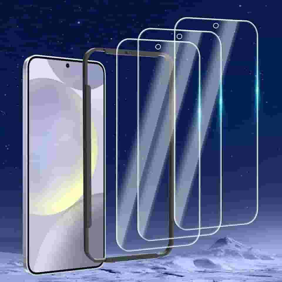 Pacote com 3 protetores de tela projetados para Samsung Galaxy S24 Plus (6,7 polegadas) protetor de tela de vidro temperado, amigável e livre de bolhas ultra resistente (pacote com 3)