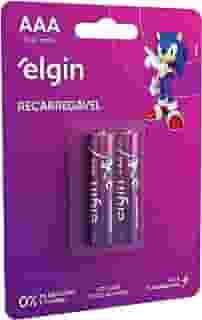 Pilha recarregável AAA 900MAH Elgin com 2 unidades Palito