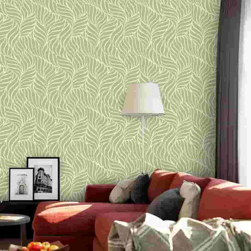 Papel de Parede Adesivo Floral Lavável Flor Adesivo Rolo 5 Metros (Folhagem)