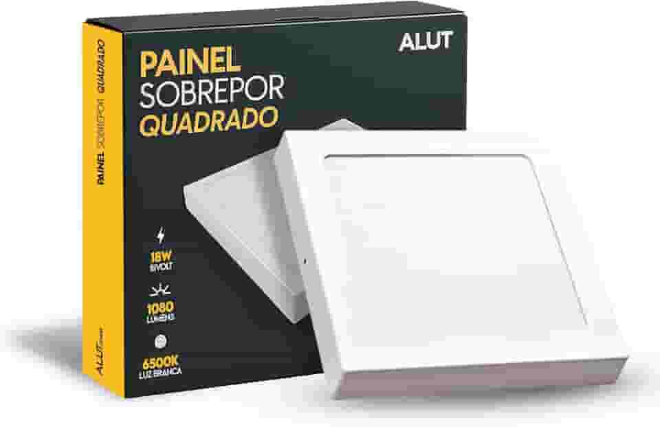 Painel Led Plafon 18w/25w/36w ou 50w 6500k Branco Frio 110v/220v Bivolt Embutir/Sobrepor Branco Alut By Avant (Sobrepor, 18w)