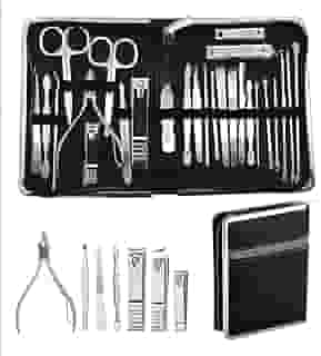 Conjunto Profissional De Manicure, pedicure e Podologia Completo de Aço Inoxidável com 26 peças