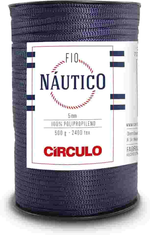 Circulo - Fio náutico, cordão impermeável premium 5 mm 100% polipropileno, 227 jardas, 499 g, grosso, especial para acessórios de moda, bolsa e decoração em crochê e cor macramê 2856 - azul marinho