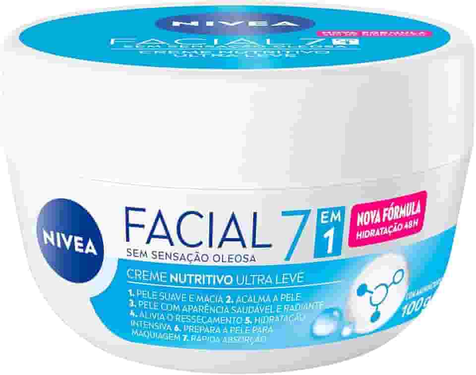 NIVEA Creme Facial Nutritivo 100g - Sua fórmula à base de água, Karité e Vitaminas hidrata por 30h sem deixar a pele oleosa, além de ser um ótimo primer