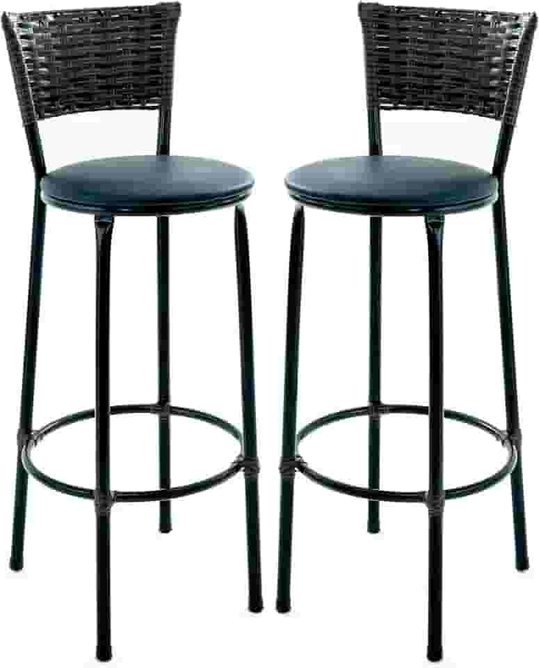 Kit 2 Banquetas Altas para Cozinha e Área Gourmet, Cor Argila (Preto)