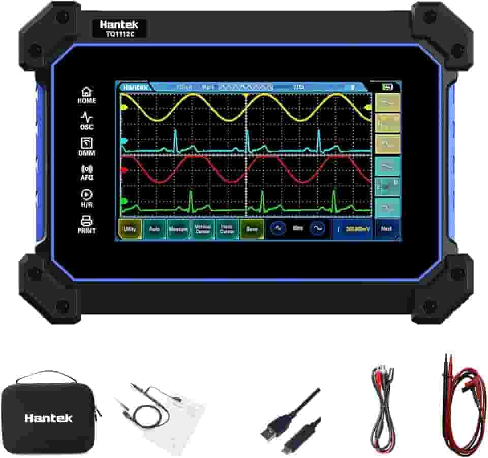 Hantek To1112c tela sensível ao toque osciloscópio digital 2 canais 110mhz hanheld tablet osciloscópio digital + multímetro