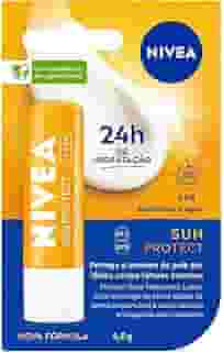 NIVEA Protetor Solar Hidratante Labial Sun Protect FPS 30 4,8 g - Lábios protegidos do sol e do ressecamento, alta proteção contra os raios UVA/UVB, com extrato de girassol e Vitamina E