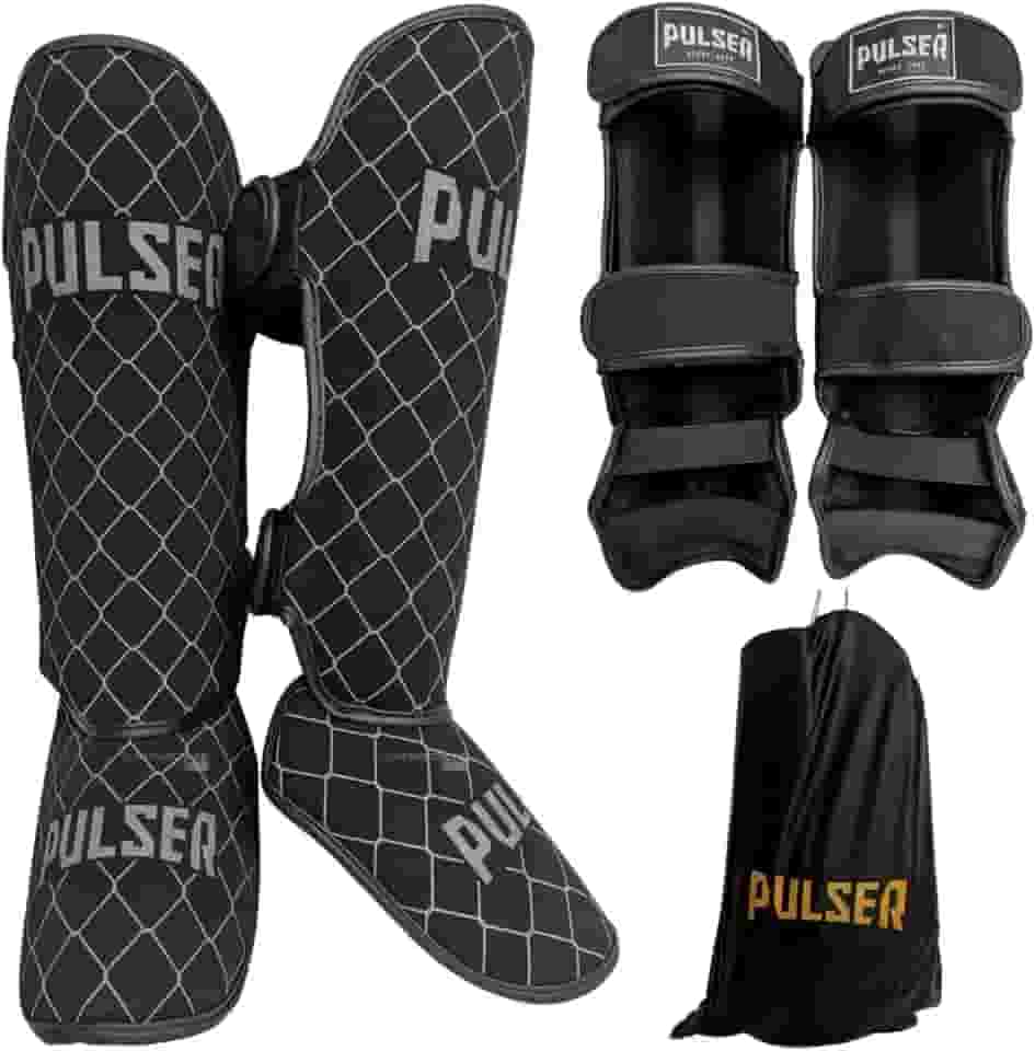Caneleira Muay Thai Protetor Canela Pulser Thunder Fight 20 MM Kickboxing Profissional Original