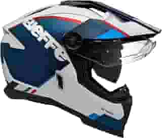 Capacete Masculino Bieffe B-Trail Frontier Azul Oculos Moto
