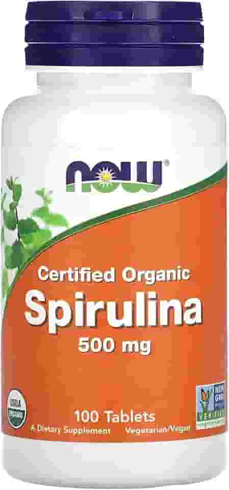NOW Foods Spirulina Orgânica 500mg 100 Tablets Importado