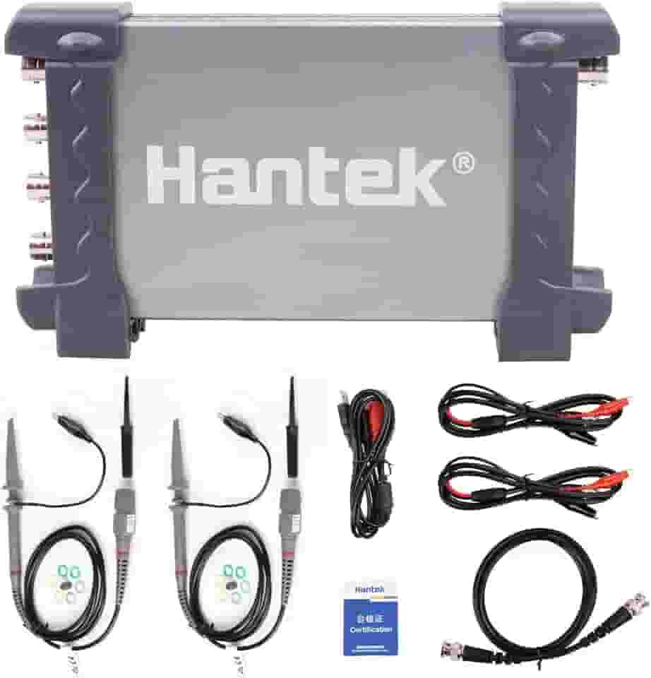 Hantek Osciloscópio 6254Bd de 4 Canais com Conjunto de 8 Peças Awg 250 Mhz 1Gsa/S