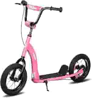 JOYSTAR Patinete para crianças a partir de 5 anos, adolescentes e jovens, scooter infantil leve com guidão ajustável, scooter de 2 rodas para meninos e meninas, rodas infláveis de 30 cm, freios a