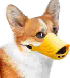 Focinheira de cachorro, capa de boca de silicone de pato macio com alça ajustável para cães pequenos e médios, melhor para evitar latidos, mordidas e mastigar