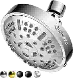 HOPOPRO Chuveiro de alta pressão atualizado com 9 configurações, marca recomendada pela NBC News Chuveiro fixo ajustável para banheiro Chuveiro multifuncional para baixo fluxo de água (cromado)