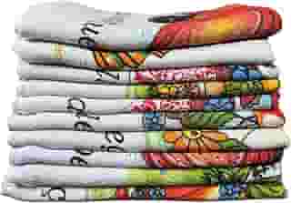 Kit 10 Panos de Prato Estampado Gigante 75 x 45 cm Boa Absorção e Limpeza Facilitada com Acabamento em Costura 100% Algodão