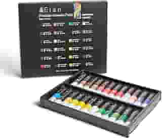 Elan Conjunto de tinta guache profissional, 24 tubos de tinta guache 11,3 g, mini conjunto de tinta para adultos, tinta guache para tela, conjunto de tinta profissional não tóxico, mini tintas,