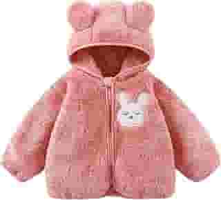 Casaco infantil de lã de inverno para bebês com capuz, panda