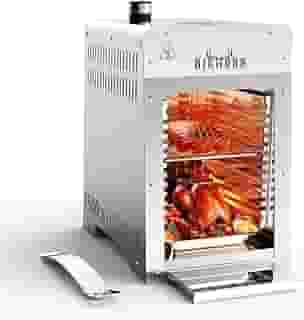 BIG HORN OUTDOORS Churrasqueira a gás propano infravermelho portátil, aço inoxidável de 1500 graus, cozimento rápido, bife para carne, frutos do mar, vegetais