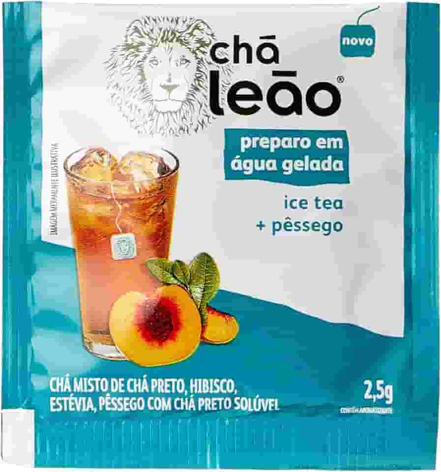 Chá Leão Preparo em Agua Gelada Ice tea Pessego