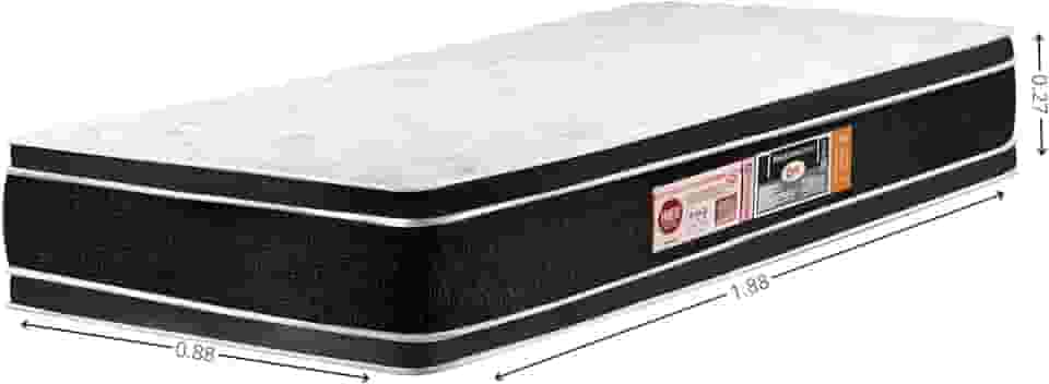 Colchão Castor Solteiro Espuma Black White D33 88x188x27