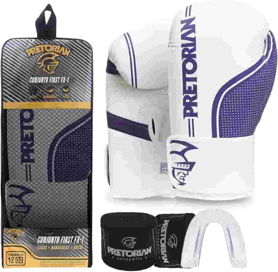 Kit Luva de Boxe e Muay Thai First FX1 Pretorian