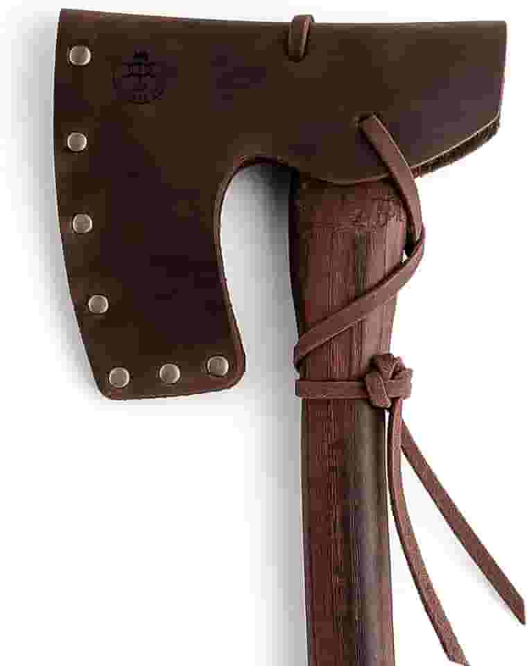 Bainha de Cabeça de Machado Rebitada com Barbante, Capa Protetora, Capa de Segurança para Lâmina, Lenhador, Acessórios de Acampamento, Couro de Flor Integral, Feito À Mão, Marrom Bourb