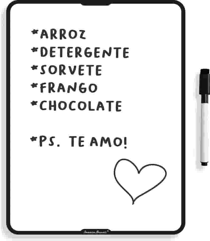 Lousa Magnética Para Geladeira Colorida 19x25cm Simples - Oferta de Lembretes/Recados/Anotações