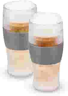Host Copos de cerveja Freeze, canecas de cerveja congeladas, conjunto de copos de cerveja congeláveis, copo de cerveja isolado para manter suas bebidas frias, copos isolados de parede dupla, copo para