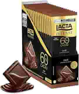Chocolate Lacta Intense Amargo 60% Cacau Café Caixa Com 17 Unidades De 85g