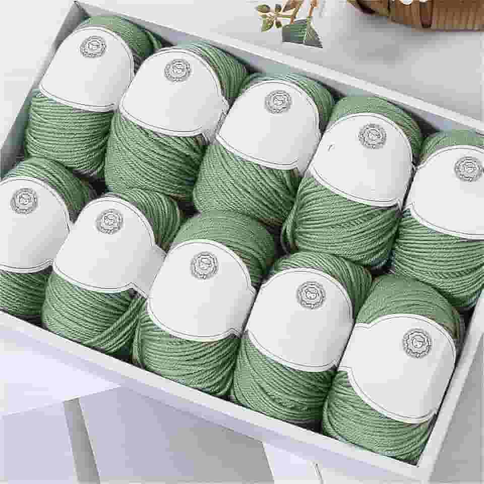 Fio de mistura de lã para suéteres e cachecóis - Peso médio antibolinhas (verde)