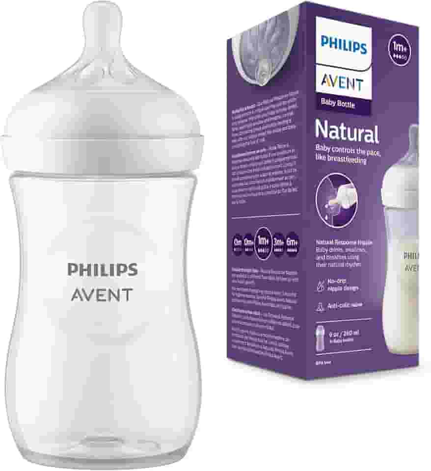 Philips Avent Mamadeira Pétala 3.0 9oz/260ml com Bico de Fluxo Médio (Fluxo 3), Azul, SCY903/01