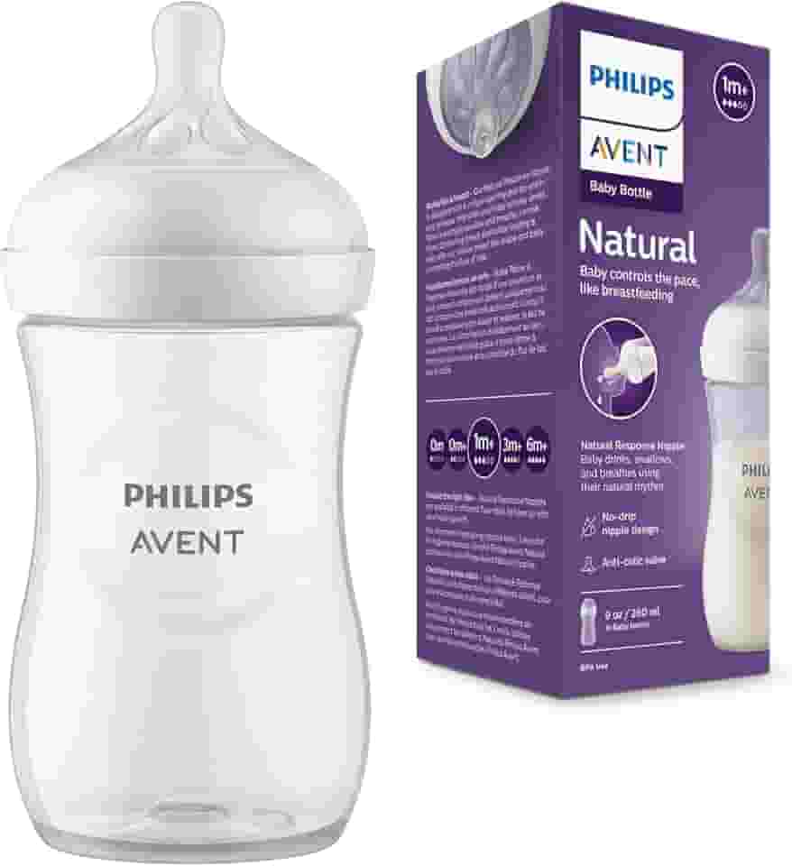 Philips Avent Mamadeira Pétala 3.0 9oz/260ml com Bico de Fluxo Médio (Fluxo 3), Azul, SCY903/01
