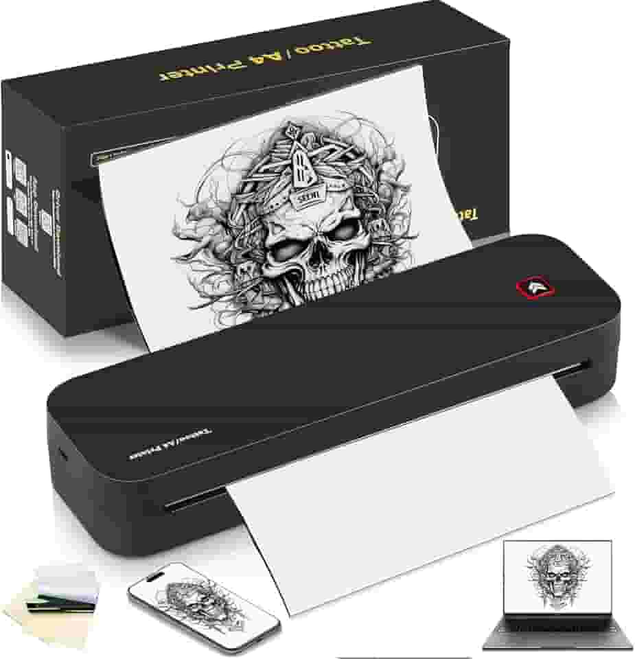 Impressora de Tatuagem Portátil, Impressora de Estêncil de Tatuagem, Térmica Sem Fio, IOS, PC