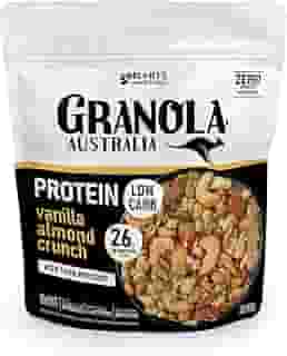 Hart's Natural Granola Australia Low Carb Keto Protein Vanilla Almond Crunch, 26g de Proteína, Granola Sem Açucar, Sem Lactose, Sem Glúten, Vegano, 200g