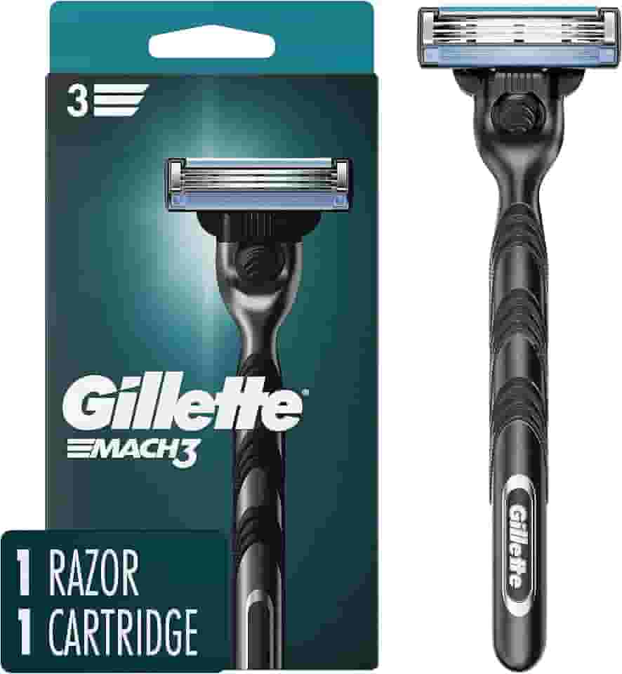 Gillette Mach3 Navalha para homens, 1 cabo de barbear + 1 refil de lâmina
