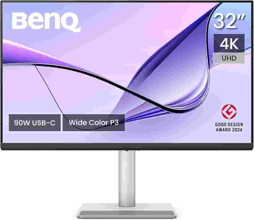 Monitor BenQ 32" MA320U 4K para Macbook® Pro/Air, 2 x USB-C, fonte 90W para carregar a bateria dos seus dispositivos