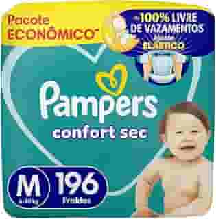 Fralda Pampers Confort Sec M 196 Unidades, Pampers